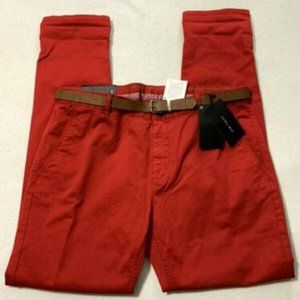 Zara Man 38 x 33 Basic Red Stretch Chino Pants